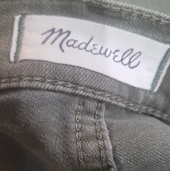 Madewell High-Rise Skinny Jeans Raw Hem Olive Moss Green Women's Size 27 - Picture 10 of 13